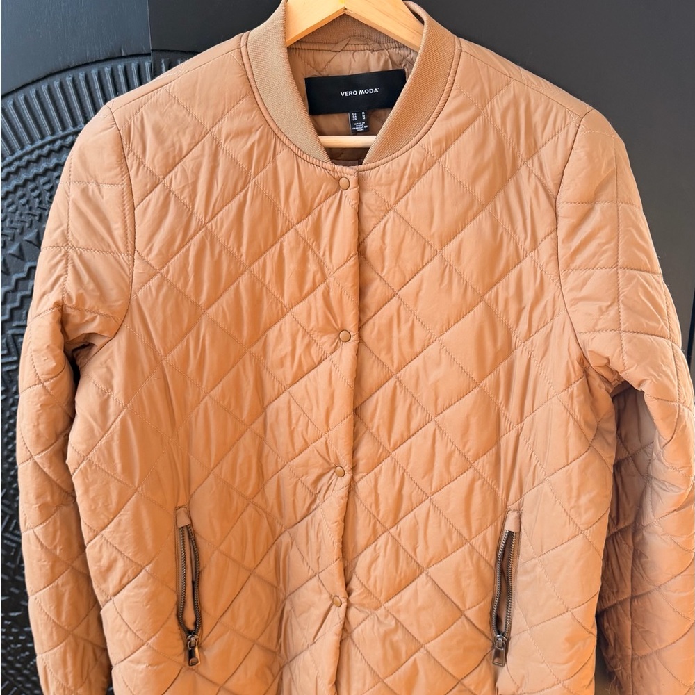 Vero Moda Tan Quilted Puffer Jacket